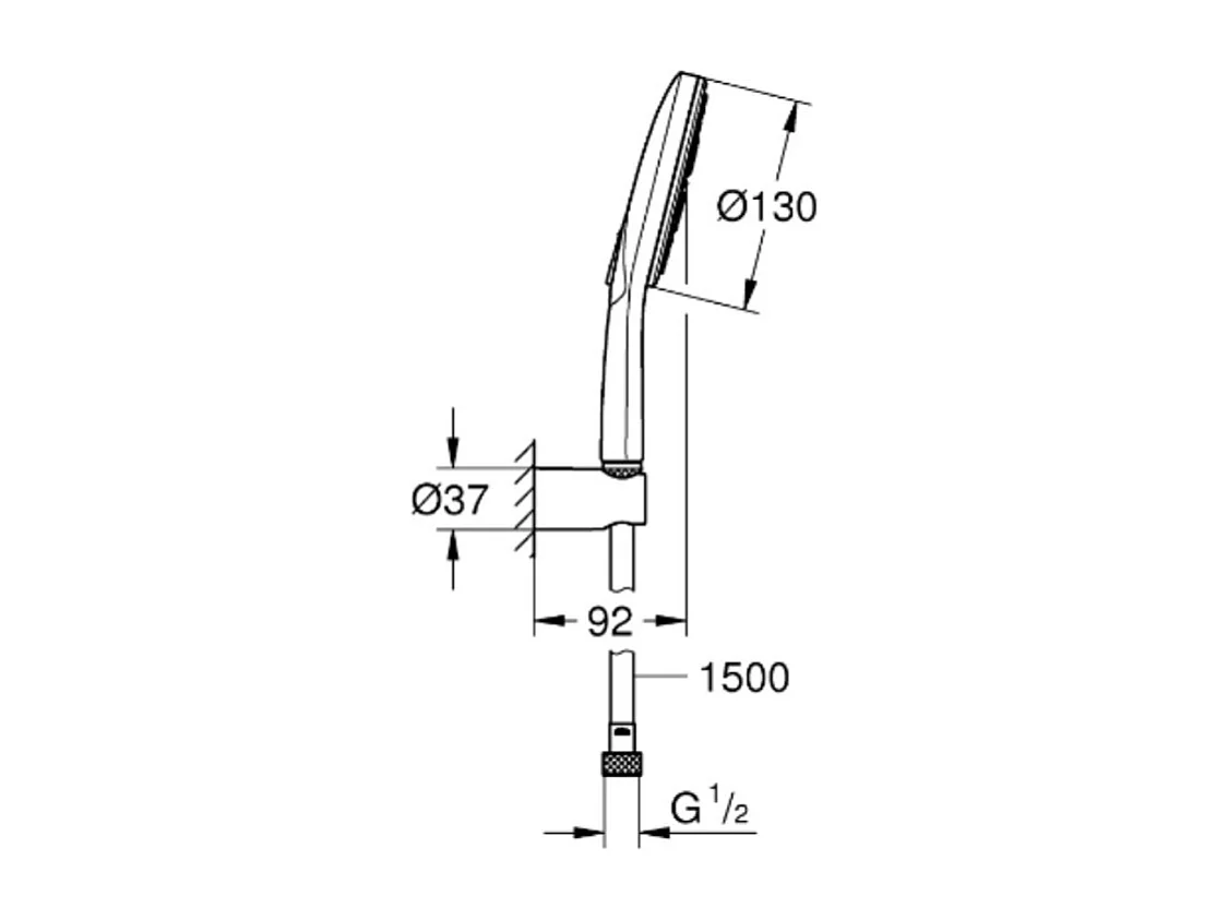 GROHE Douchette 3 jets Rainshower SmartActive 130 avec support