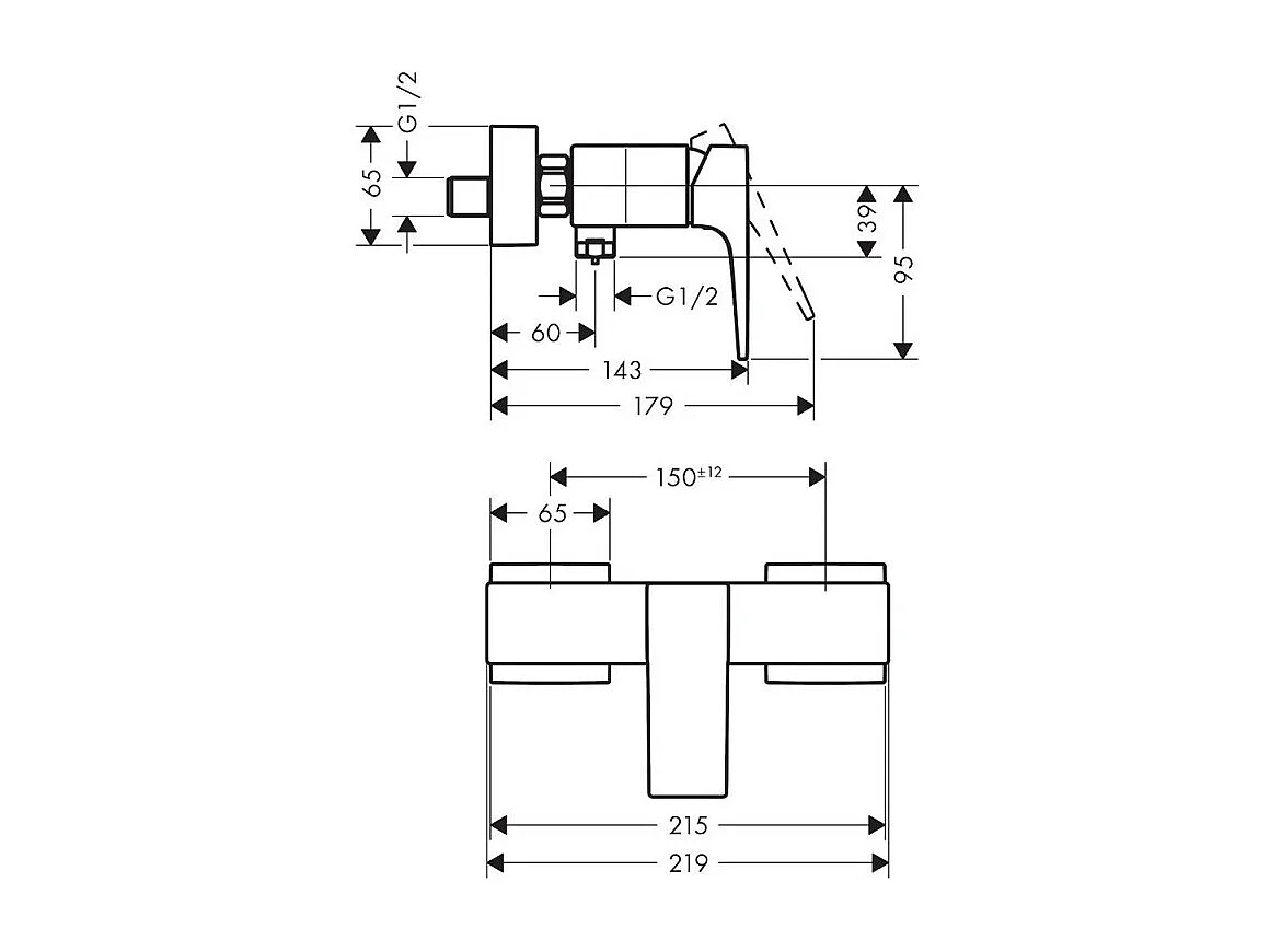 Mitigeur douche mécanique HANSGROHE Metropol chromé