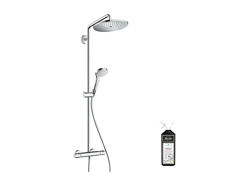 Colonne de douche thermostatique HANSGROHE Croma Select S 280 chromée + nettoyant Briochin