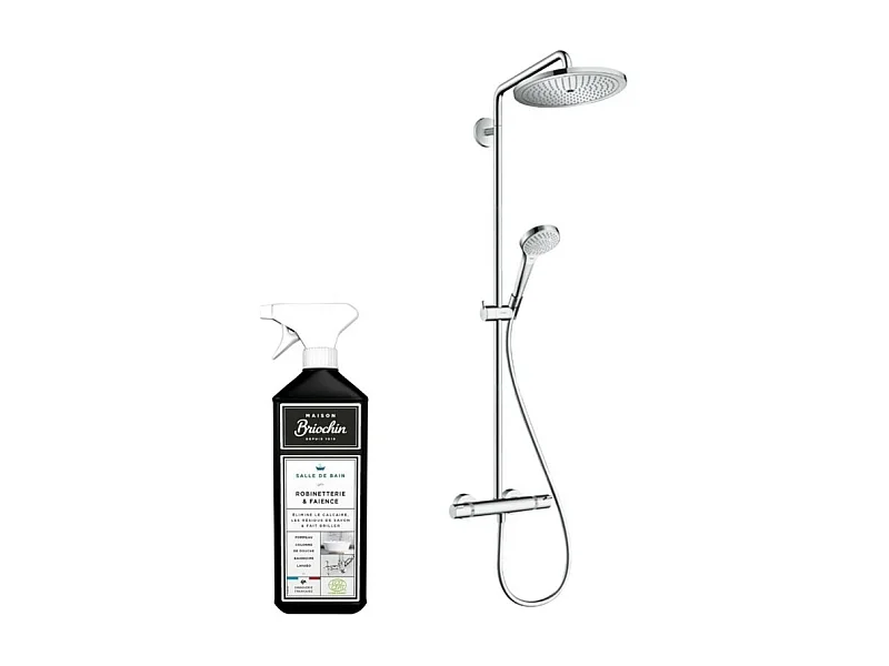 Colonne de douche thermostatique HANSGROHE Croma Select S 280 EcoSmart chromée + nettoyant Briochin