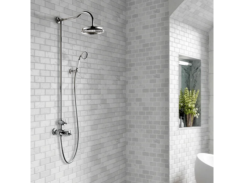 Colonne douche thermostatique rétro recoupable Paini Lady's Chrome