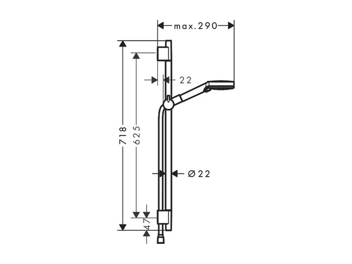 HANSGROHE Vernis Blend EcoSmart rociador de ducha de 2 chorros con barra negra mate