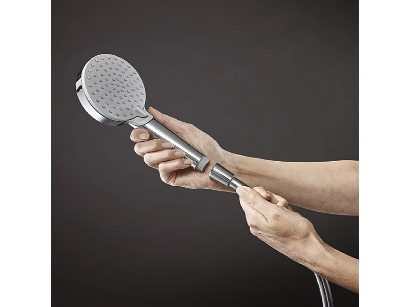 Ensemble support mural et douchette 100 Vario EcoSmart 9 l/min avec flexible de douche 160 cm chromé Hansgrohe Vernis Blend