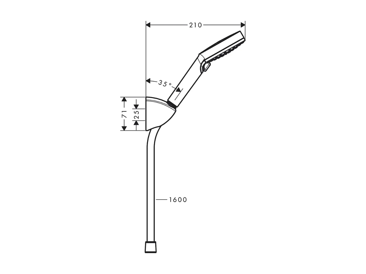 Pommeau de douche HANSGROHE Vernis Blend EcoSmart 100 avec support et flexible chromé