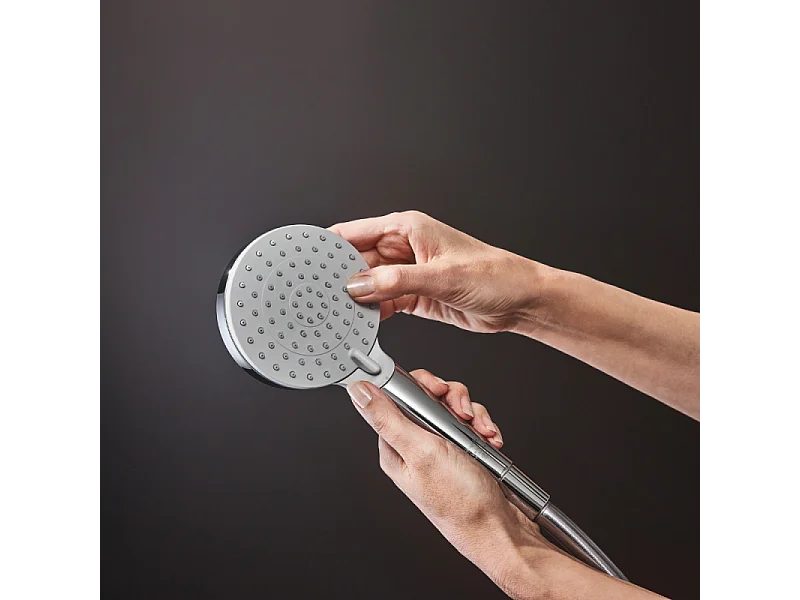 Pommeau de douche HANSGROHE Vernis Blend EcoSmart 100 avec support et flexible chromé