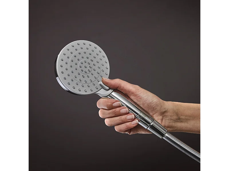 Pommeau de douche HANSGROHE Vernis Blend EcoSmart 100 avec support et flexible chromé