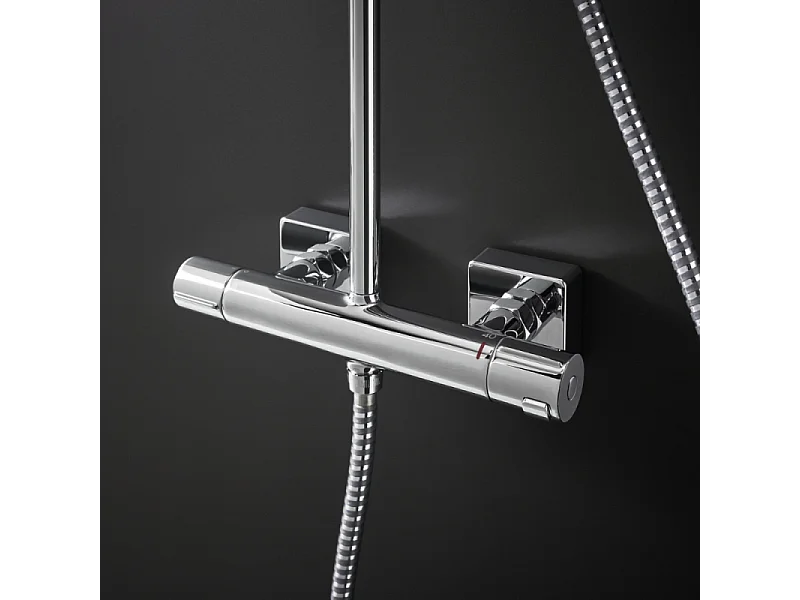 Colonne de douche thermostatique HANSGROHE Vernis Shape 230 Green Chromé + nettoyant Briochin