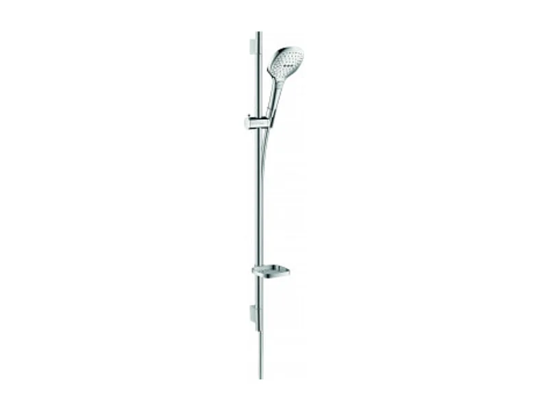 Set de douche 120 3jet avec barre Unica'S puro 90 cm et porte-savon chromé Hansgrohe Raindance Select E
