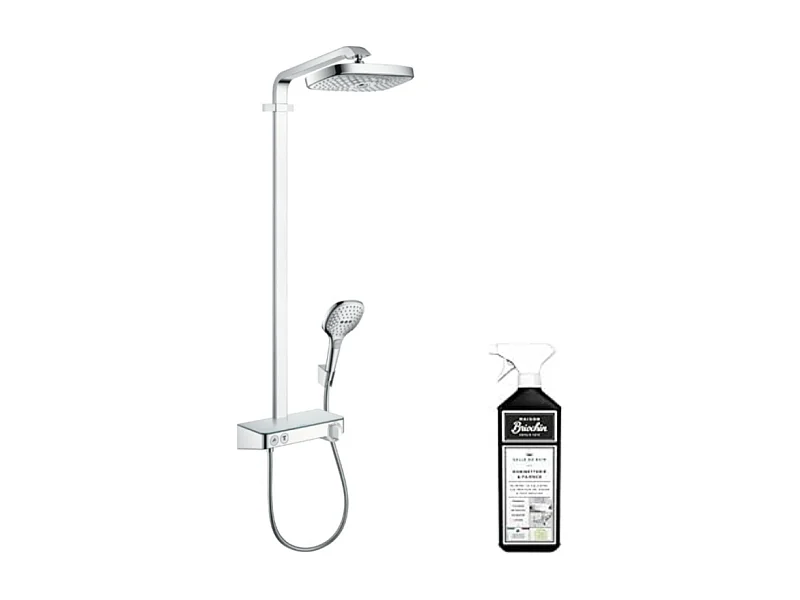 Colonne de douche HANSGROHE Raindance Select E EcoSmart chromée + nettoyant Briochin