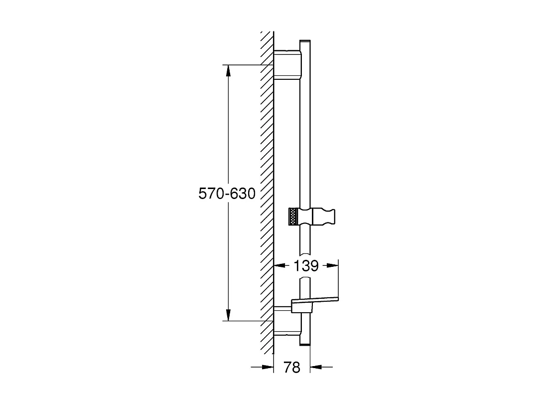 Barre de douche GROHE Quickfix Vitalio Smartactive 60 cm + microfibre
