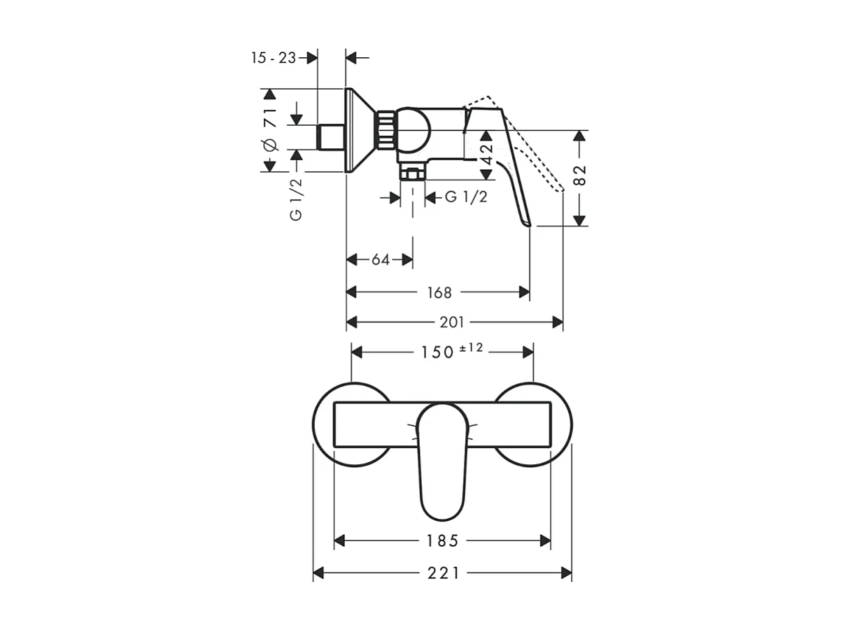 HANSGROHE Focus mezclador de ducha mecánico cromado