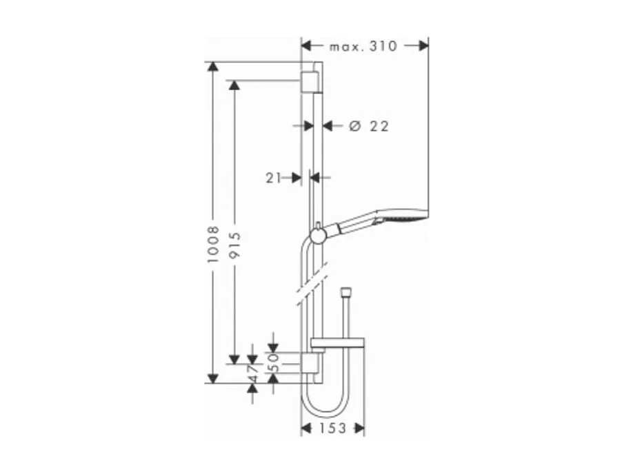 HANSGROHE Raindance 120 Set de ducha de 3 chorros con barra y jabonera