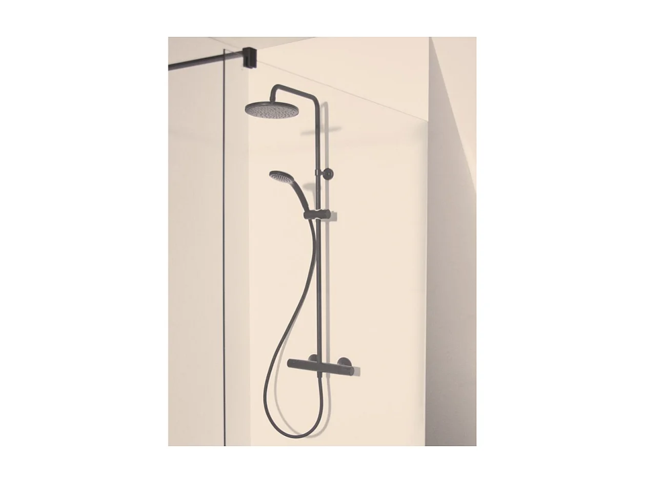 Colonne de douche thermostatique IDEAL STANDARD Ceratherm noir mat + nettoyant Briochin