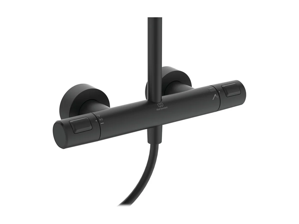 Colonne de douche thermostatique IDEAL STANDARD Ceratherm noir mat + nettoyant Briochin