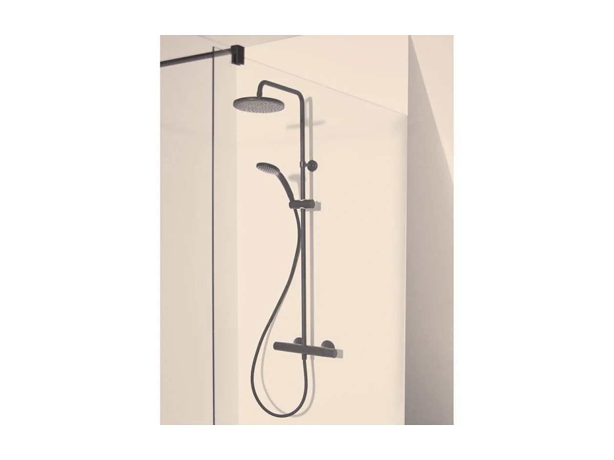 Colonne de douche thermostatique IDEAL STANDARD Ceratherm noir mat + nettoyant Briochin