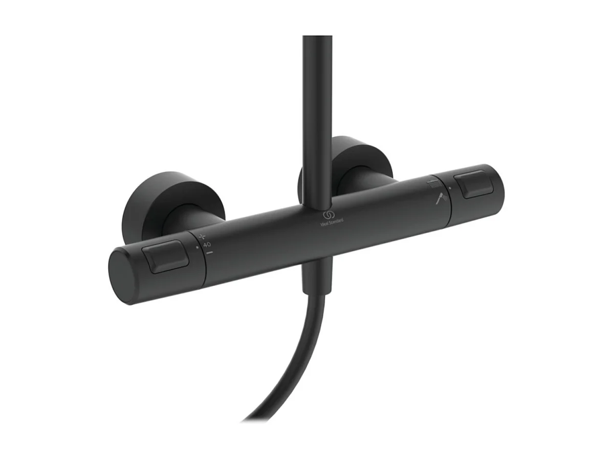 Colonne de douche thermostatique IDEAL STANDARD Ceratherm noir mat + nettoyant Briochin