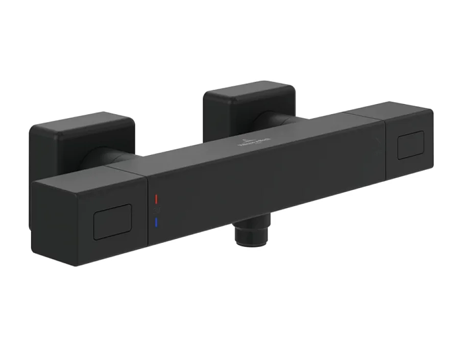 Mitigeur douche thermostatique VILLEROY ET BOCH Universal rectangle Noir mat