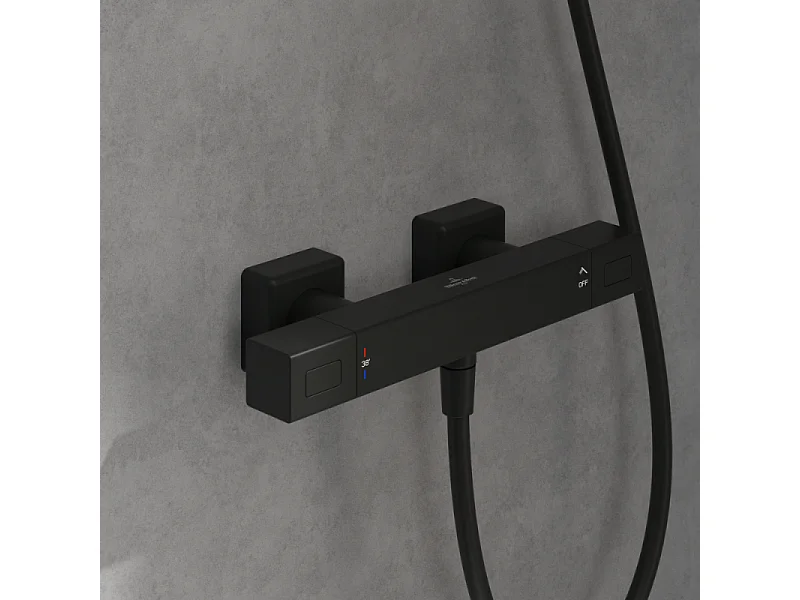 Mitigeur douche thermostatique VILLEROY ET BOCH Universal rectangle Noir mat