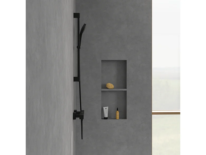 Mitigeur douche thermostatique VILLEROY ET BOCH Universal rectangle Noir mat