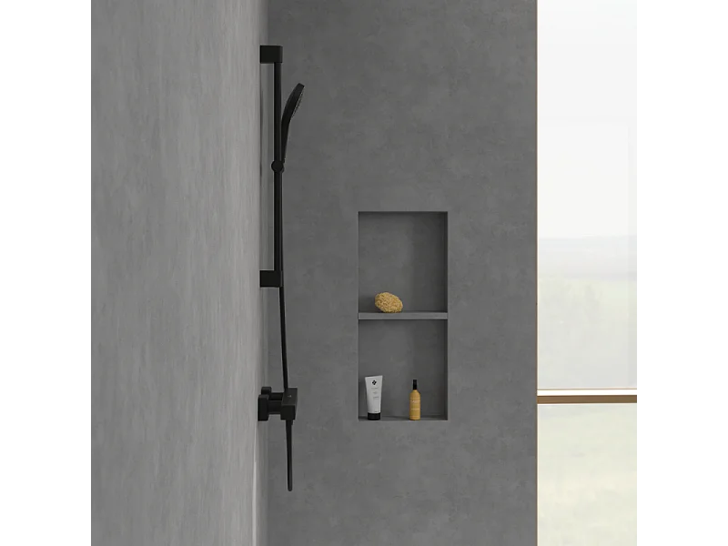 Mitigeur douche thermostatique VILLEROY ET BOCH Universal rectangle Noir mat