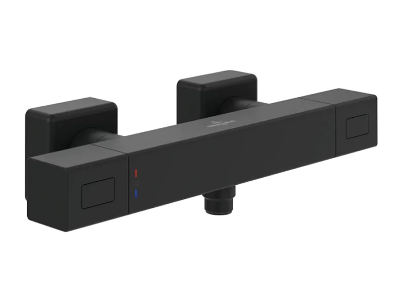 Mitigeur douche thermostatique VILLEROY ET BOCH Universal rectangle Noir mat