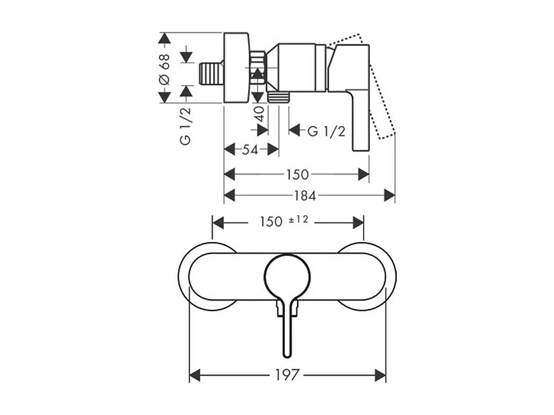 Mitigeur douche mécanique HANSGROHE Metris S chromé