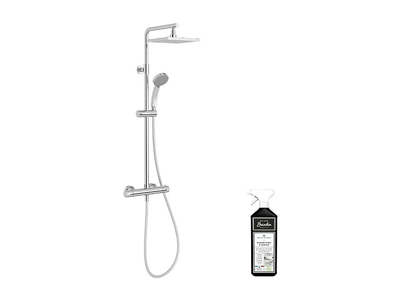 Colonne de douche thermostatique JACOB DELAFON Colette Chrome + nettoyant Briochin