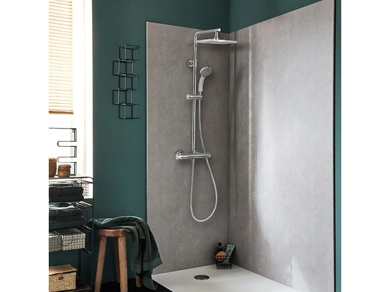 Colonne de douche thermostatique JACOB DELAFON Colette Chrome + nettoyant Briochin