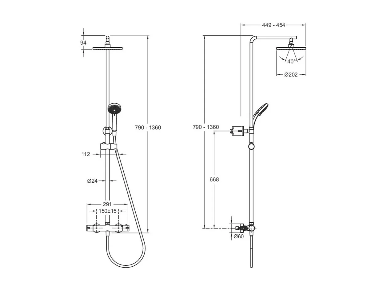 Colonne de douche thermostatique JACOB DELAFON Colette Chrome + nettoyant Briochin