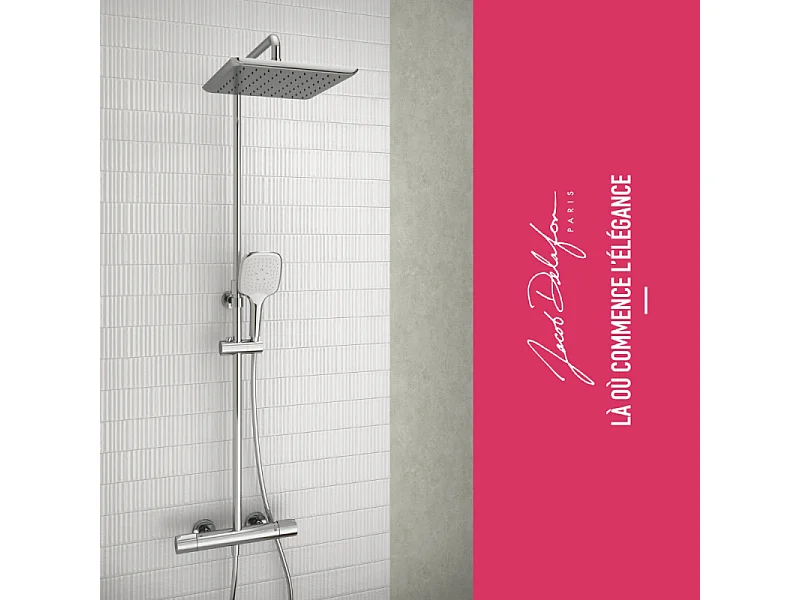 Colonne de douche thermostatique JACOB DELAFON Emma chromé