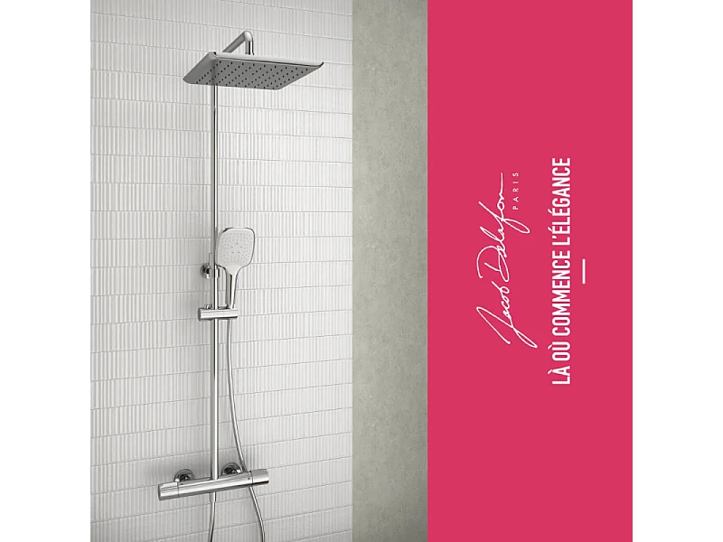 Colonne de douche thermostatique JACOB DELAFON Emma chromé