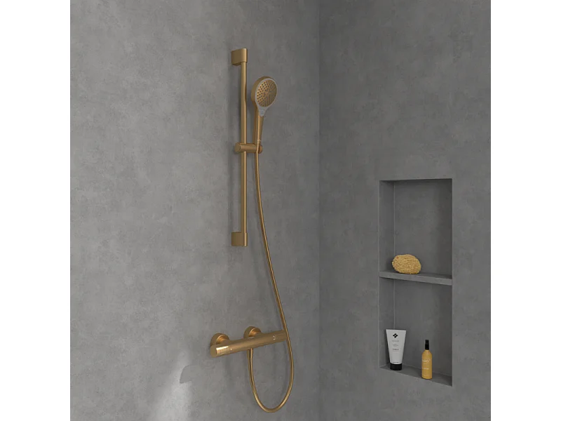 Mitigeur douche thermostatique VILLEROY ET BOCH Universal rond Or brossé