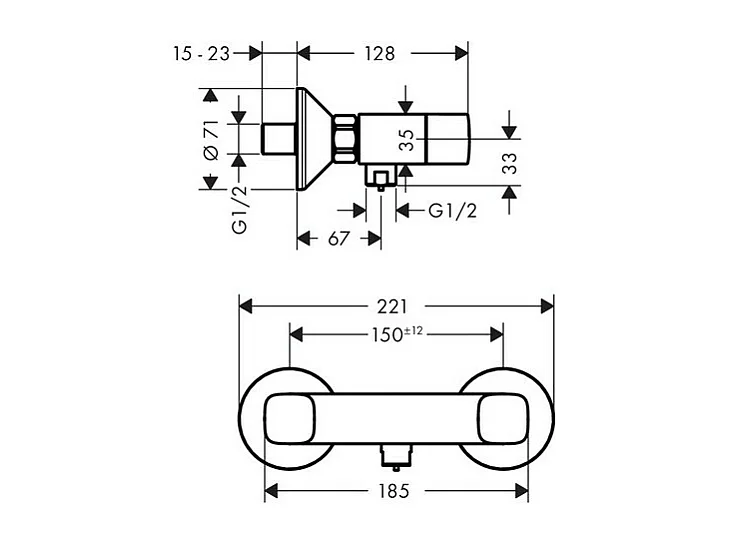 HANSGROHE Logis mezclador de ducha cromado
