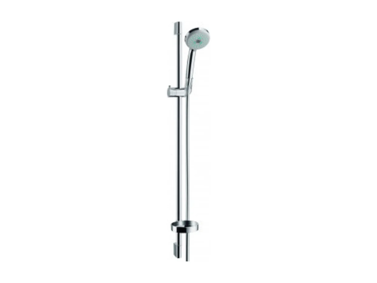 Conjunto de ducha multi con barra Unica'C 90 cm y jabonera cromada Hansgrohe Croma 100