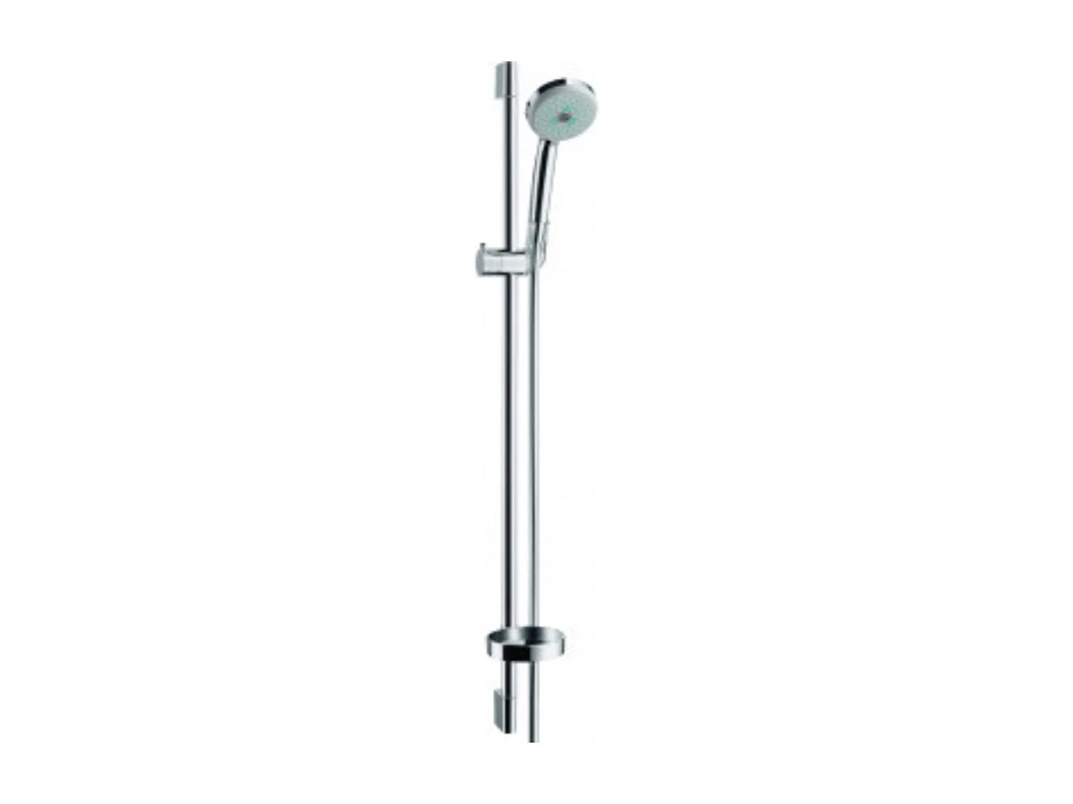 Conjunto de ducha multi con barra Unica'C 90 cm y jabonera cromada Hansgrohe Croma 100