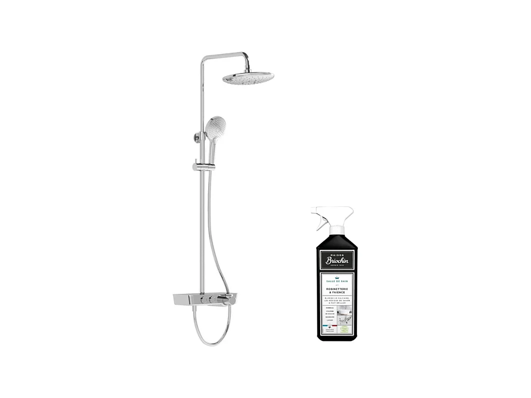 Colonne de douche VITRA Aquacontrol Charm 240 2F + Nettoyant Briochin