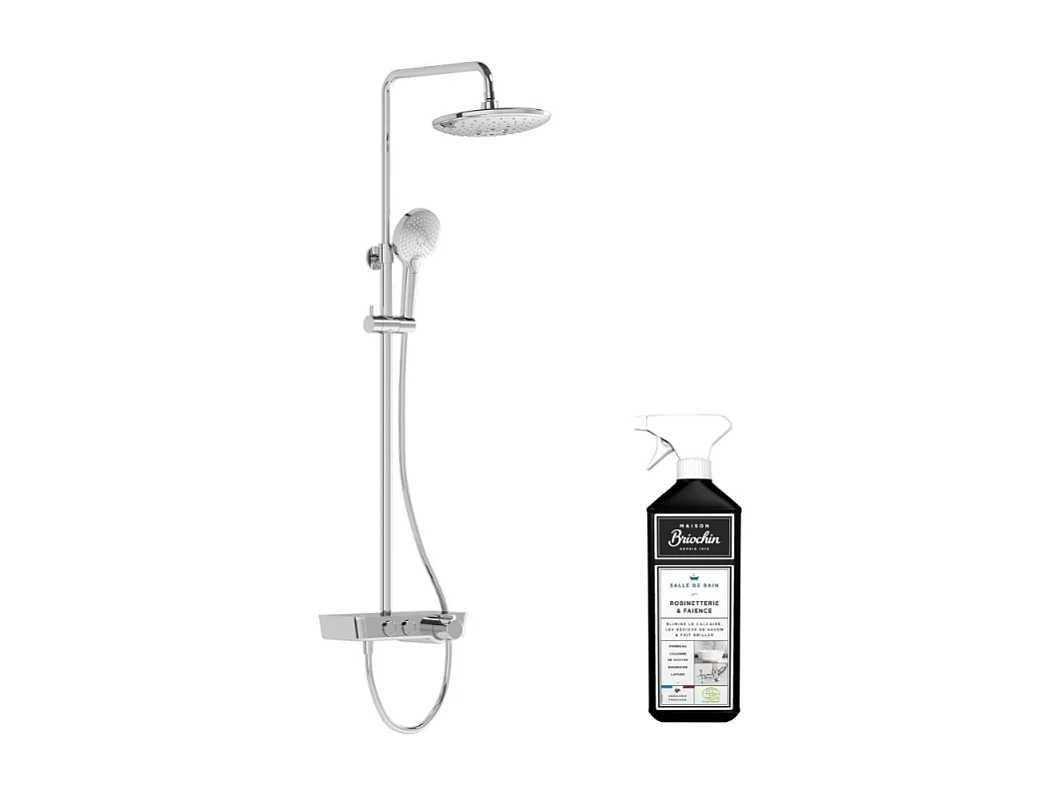Colonne de douche VITRA Aquacontrol Charm 240 2F + Nettoyant Briochin