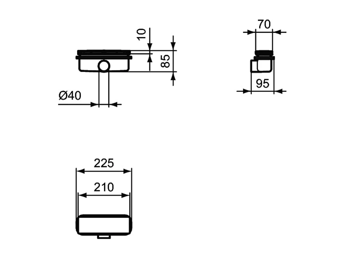 IDEAL STANDARD Bonde et cache Rectangulaire Chrome pour receveur Ultra Flat New
