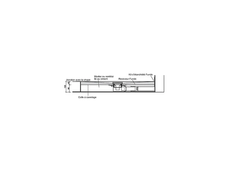 Wedi - desagüe horizontal para Plato de ducha Wedi Fundo