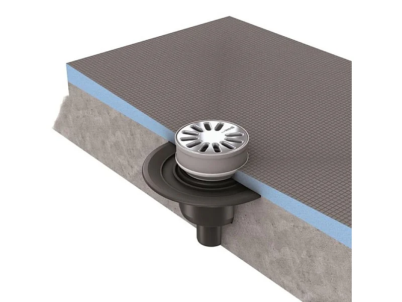 Wedi - Bonde horizontale grille ronde pour receveur Wedi Fundo