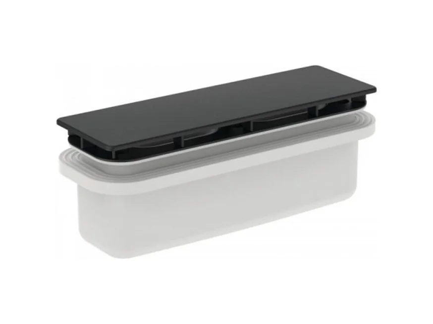 IDEAL STANDARD Desagüe y tapa rectangular negro mate para plato de ducha Ultra Flat New