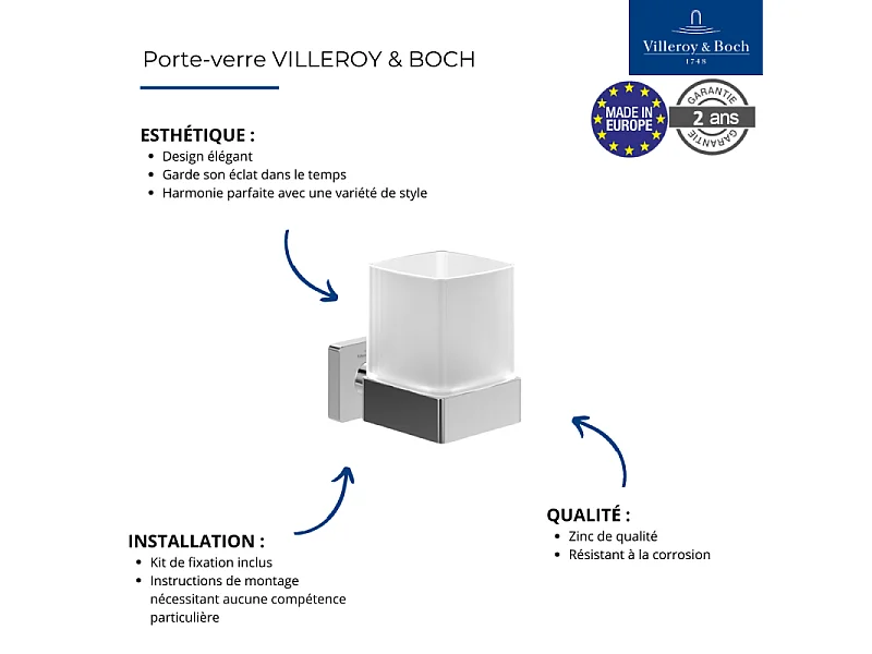 Porte-verre VILLEROY ET BOCH Elements - Striking  aspect or brossé