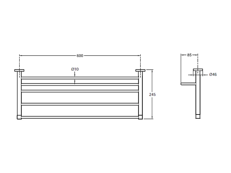 Jacob Delafon Rack à serviettes Classique, longueur 56 cm, Chrome