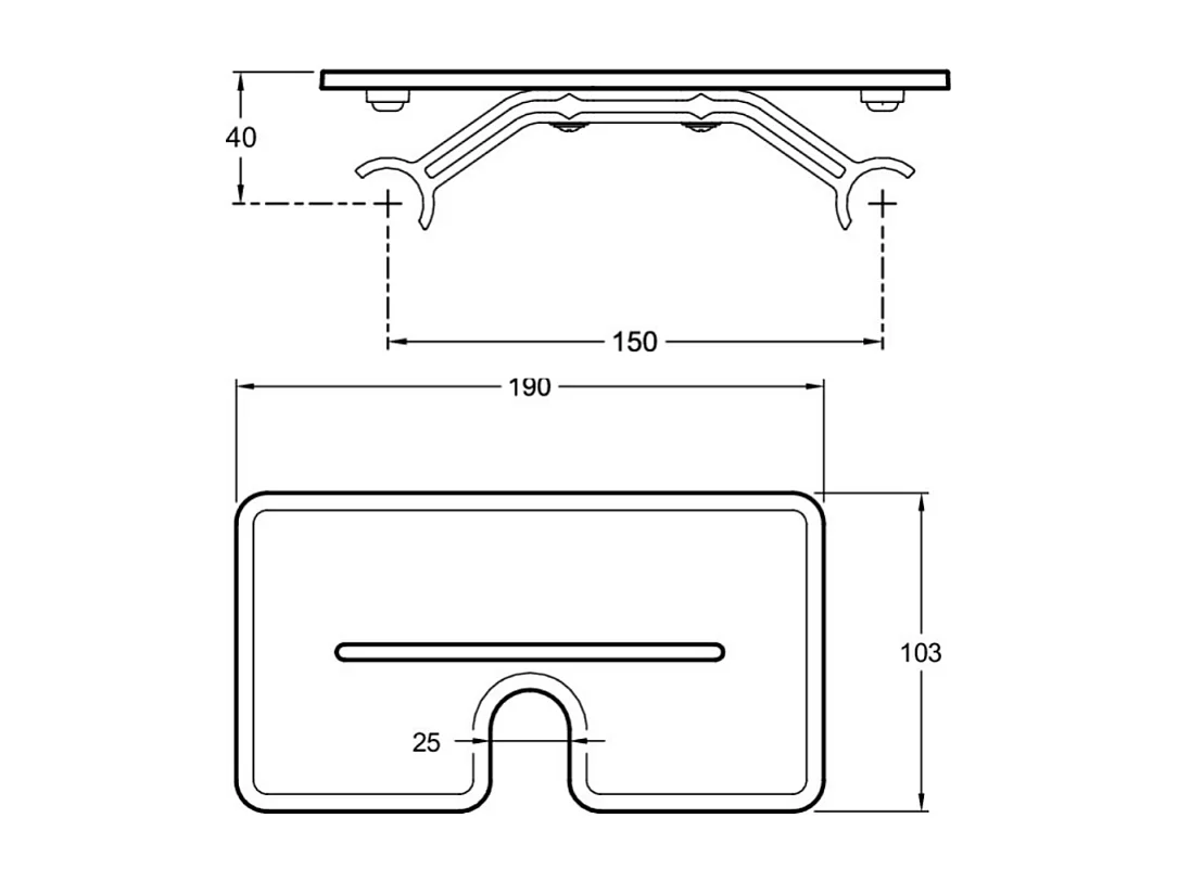 Tablette de douche antiglisse JACOB DELAFON Metro chromé