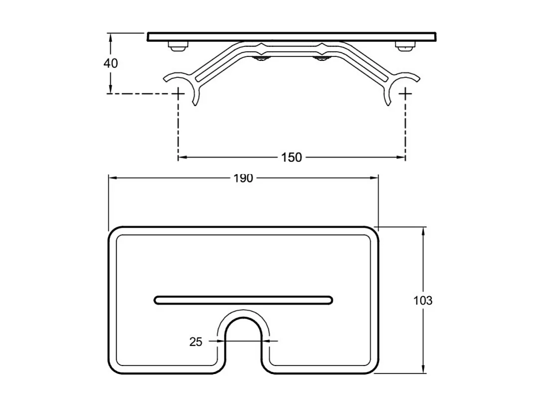 Tablette de douche antiglisse JACOB DELAFON Metro chromé