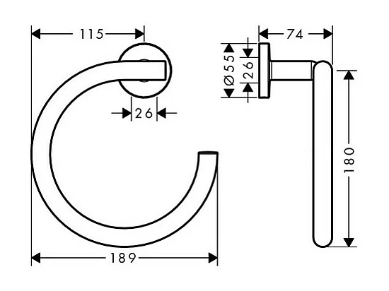 HANSGROHE Anneau Porte-serviette chromé Logis Universal