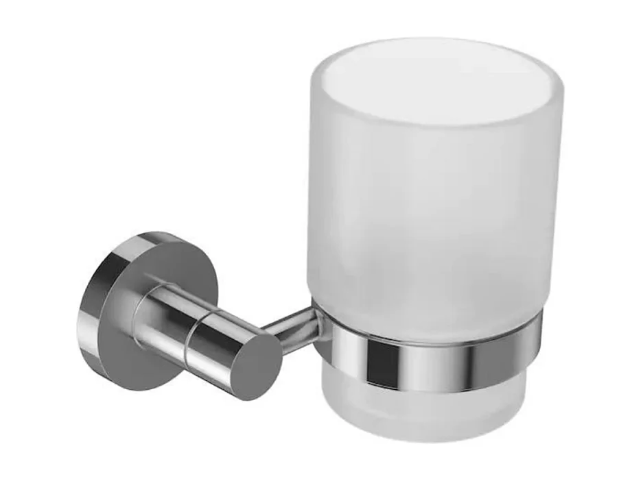 Porte-gobelet + verre JACOB DELAFON Eo Classique Forme circulaire Chrome