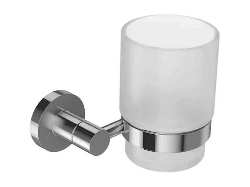 Porte-gobelet + verre JACOB DELAFON Eo Classique Forme circulaire Chrome