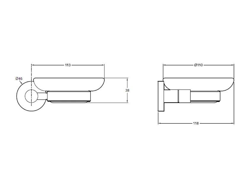 Porte savon JACOB DELAFON Eo Classique Forme circulaire Chrome