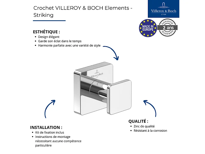Crochet VILLEROY ET BOCH Elements - Striking Chrome